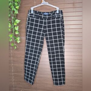Old Navy Black & White Plaid Pixie Pants Midrise Women's Size 4 Regular